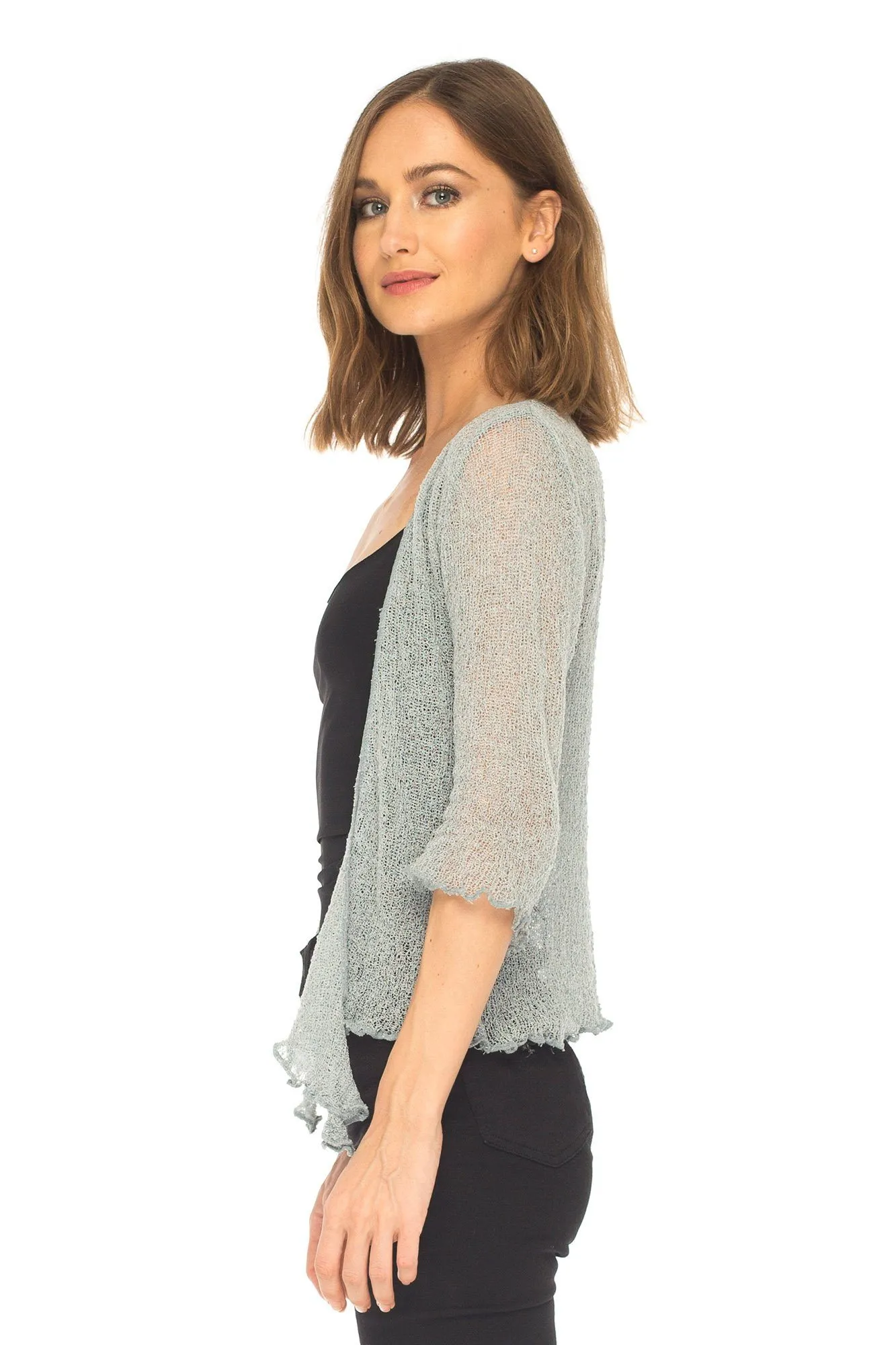 Sheer Shrug - Lightweight Knit Cardigan by SHU-SHI