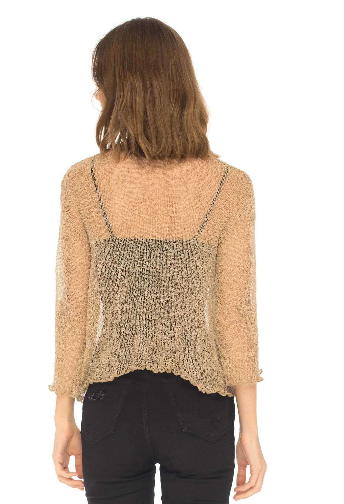 Sheer Shrug - Lightweight Knit Cardigan by SHU-SHI