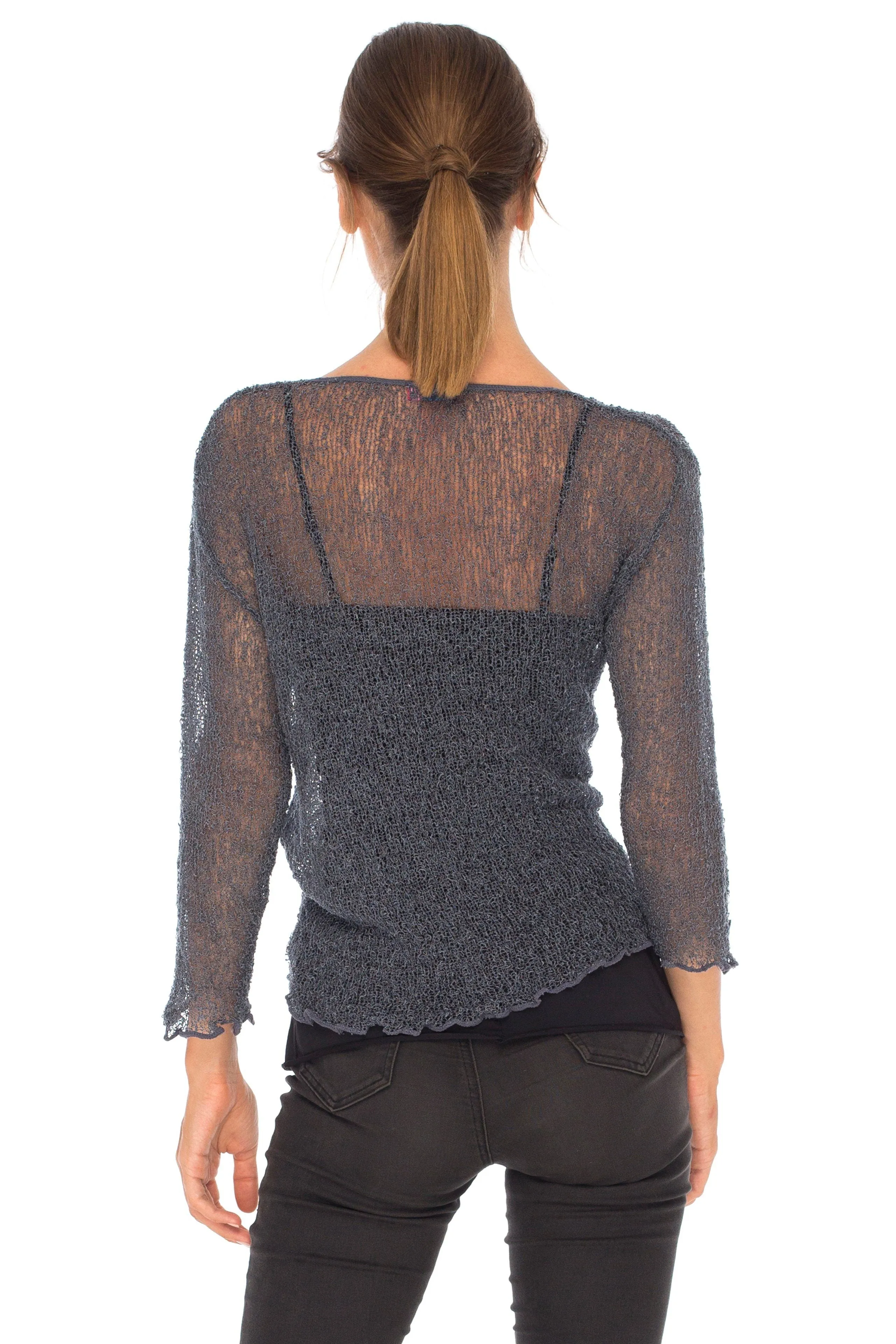 Sheer Shrug - Lightweight Knit Cardigan by SHU-SHI