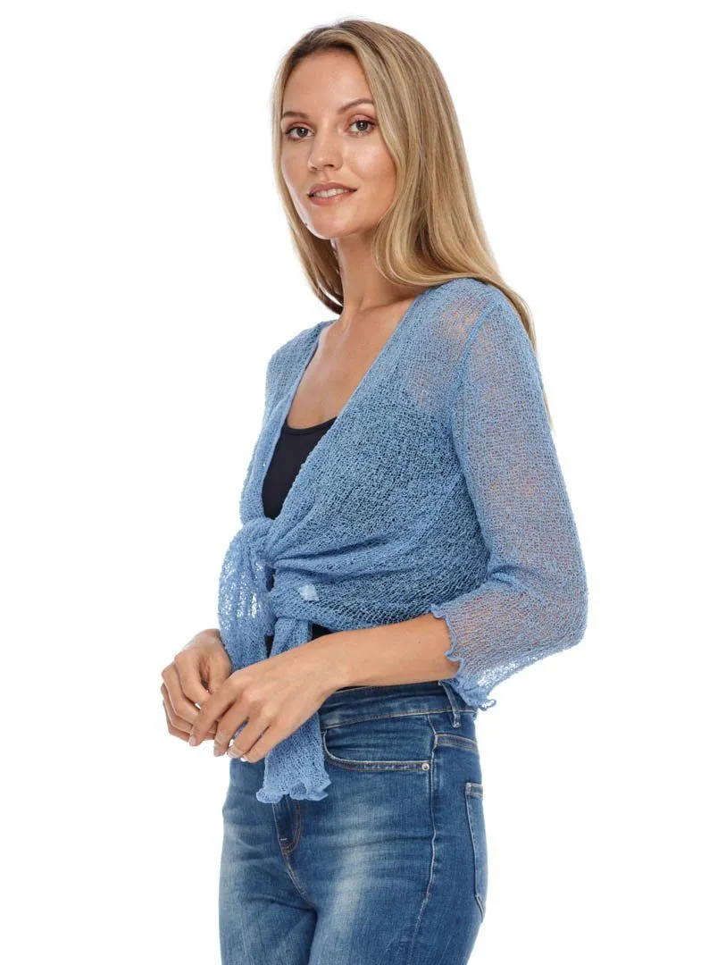 Sheer Shrug - Lightweight Knit Cardigan by SHU-SHI