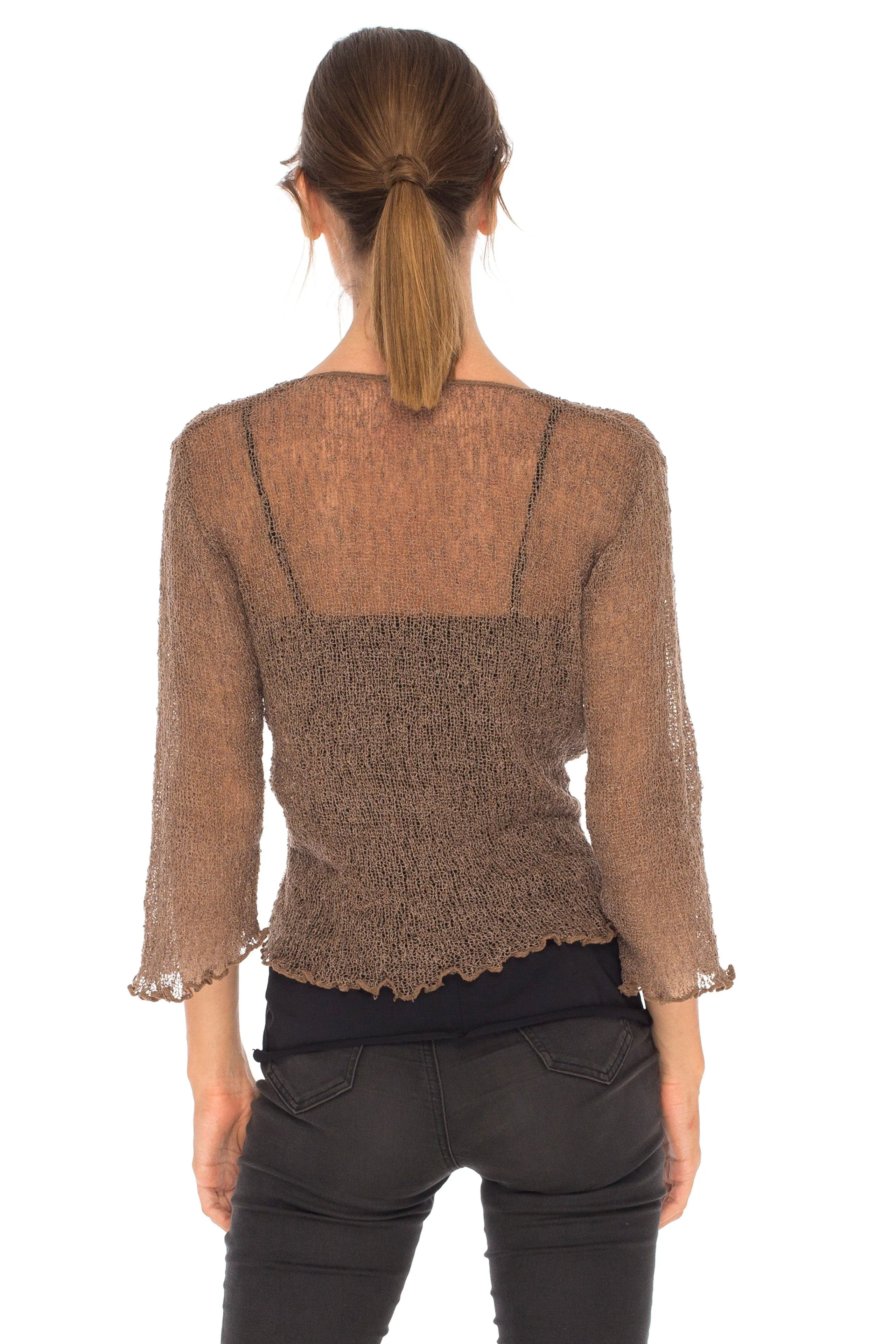 Sheer Shrug - Lightweight Knit Cardigan by SHU-SHI