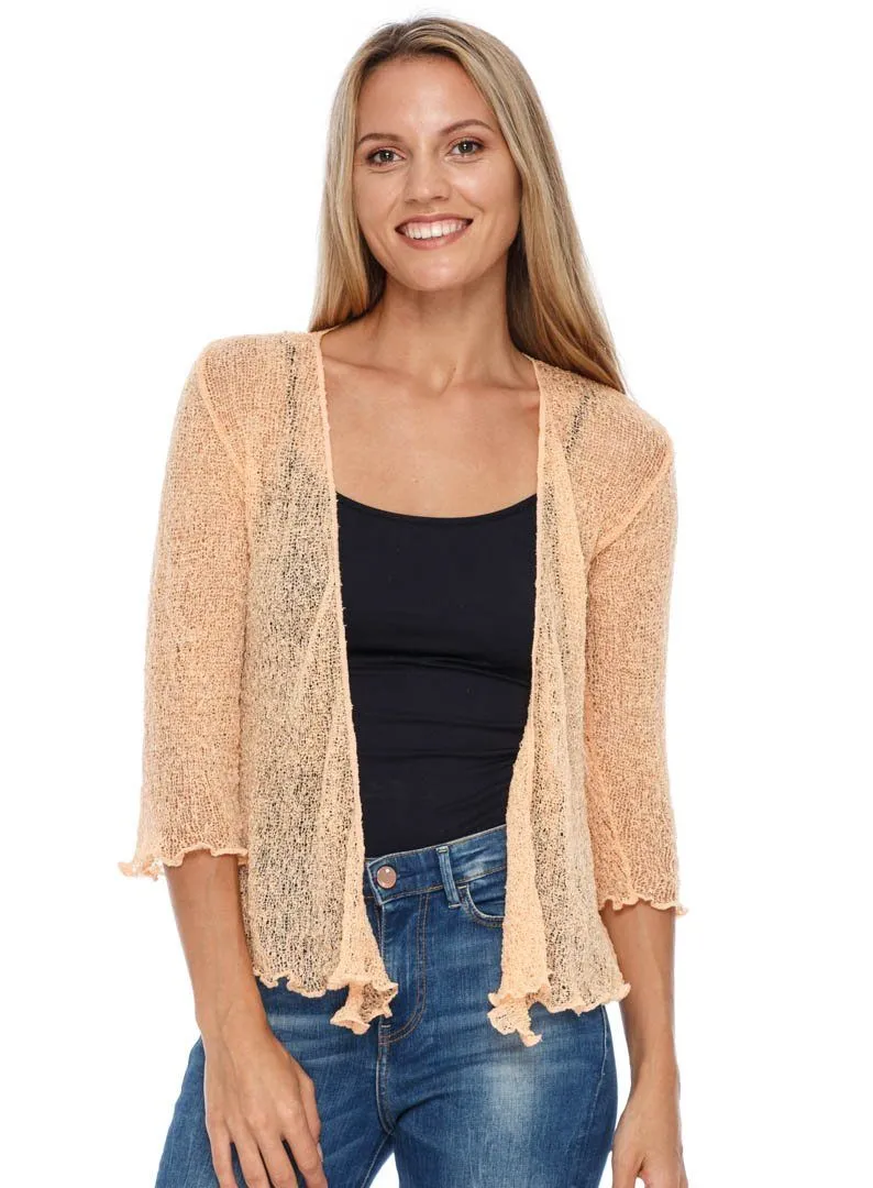 Sheer Shrug - Lightweight Knit Cardigan by SHU-SHI