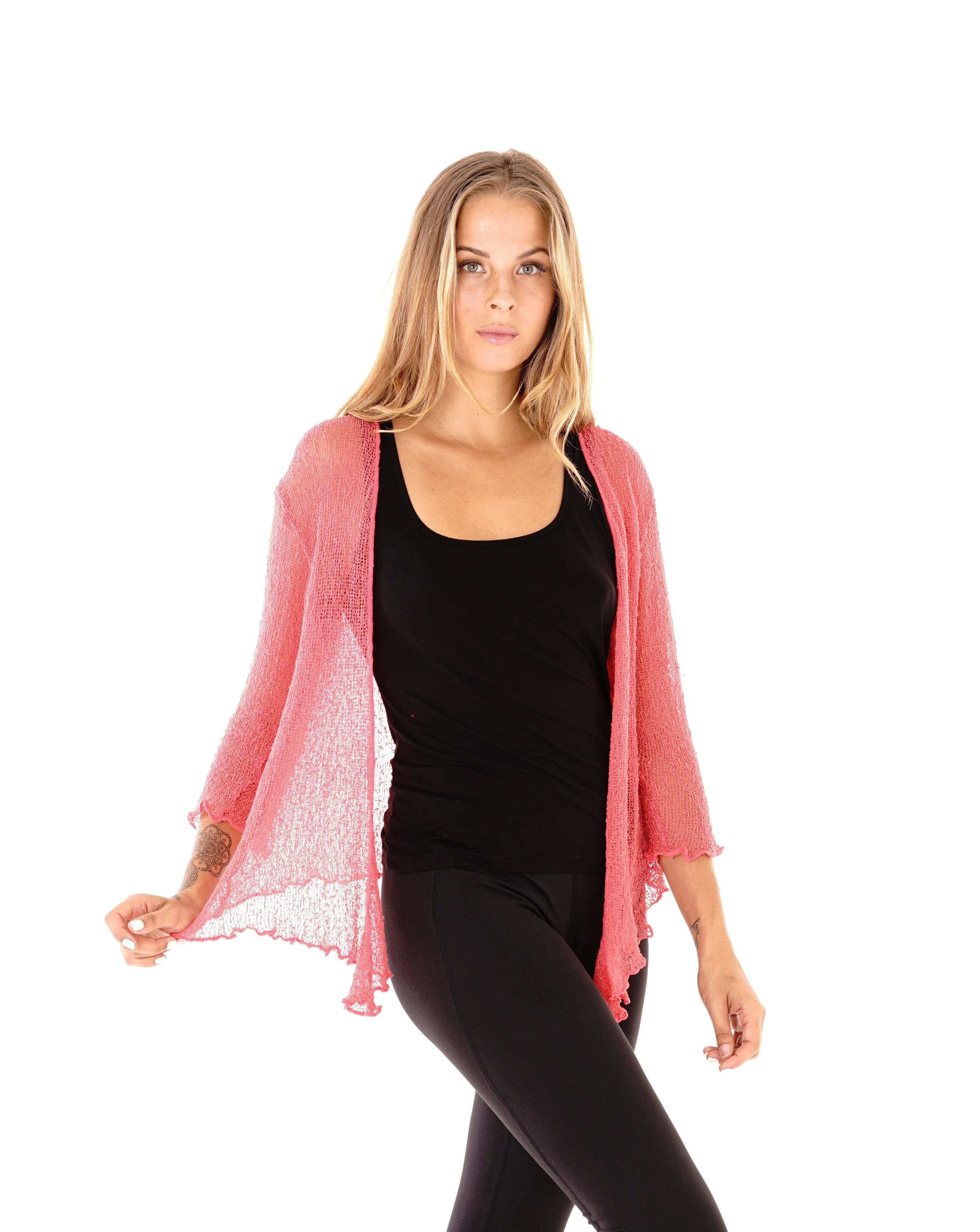 Sheer Shrug - Lightweight Knit Cardigan by SHU-SHI