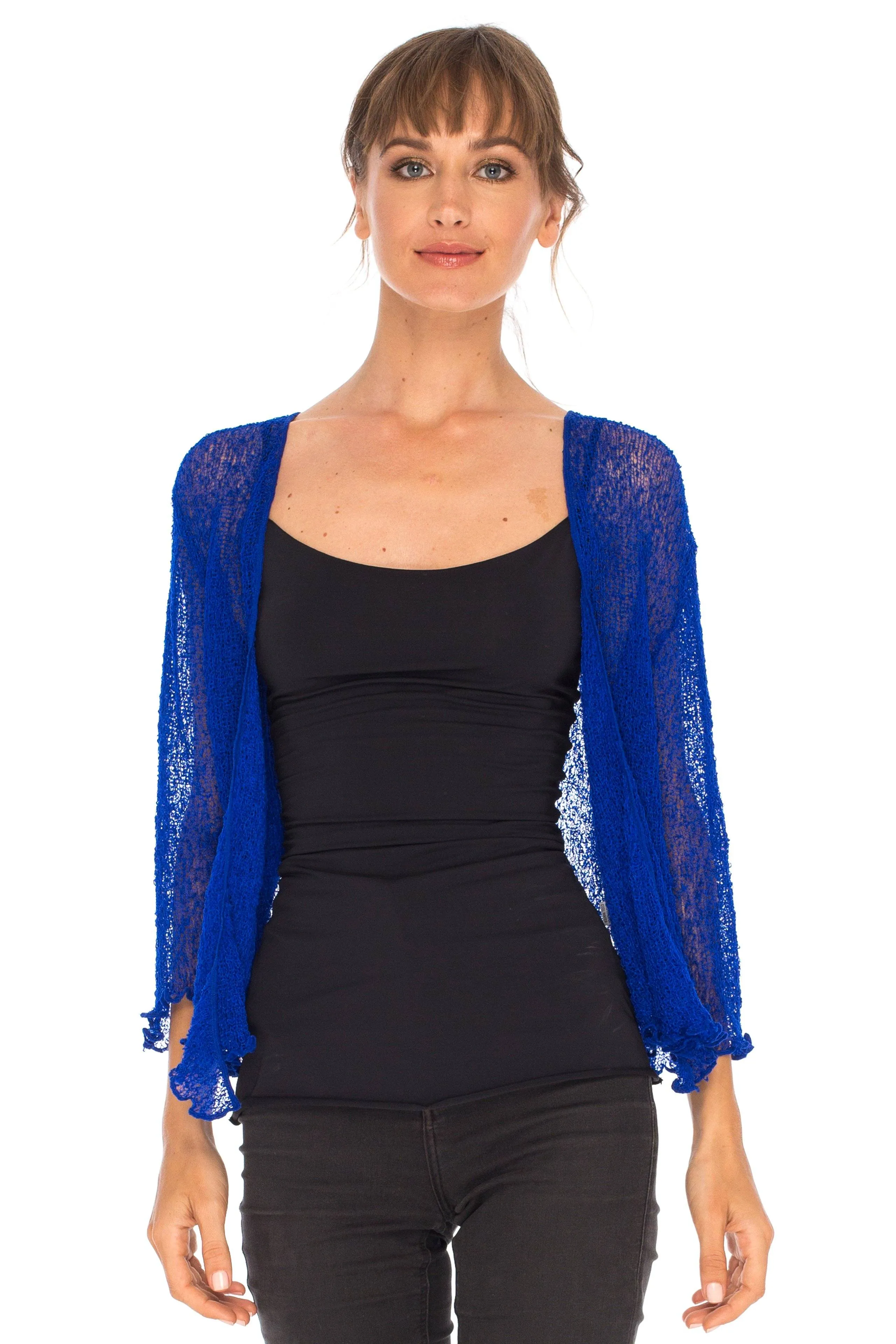 Sheer Shrug - Lightweight Knit Cardigan by SHU-SHI