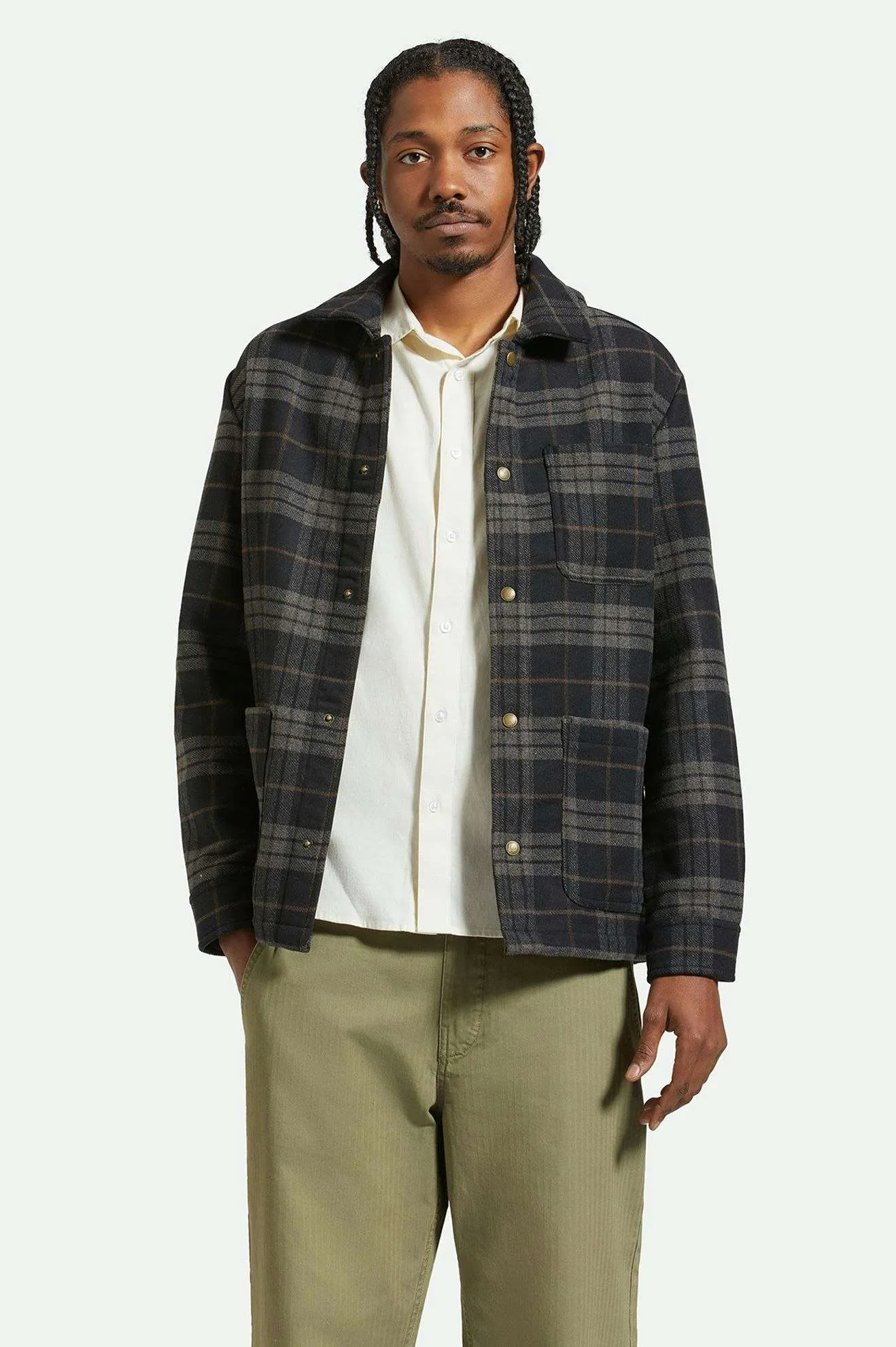 Shop Menswear Chore Coat - Black/Charcoal Plaid