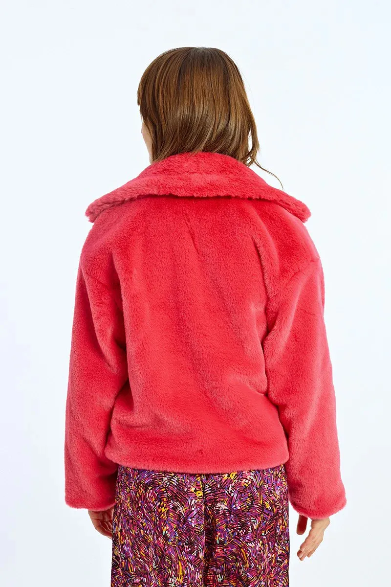 Short Textured Jacket - Fuchsia