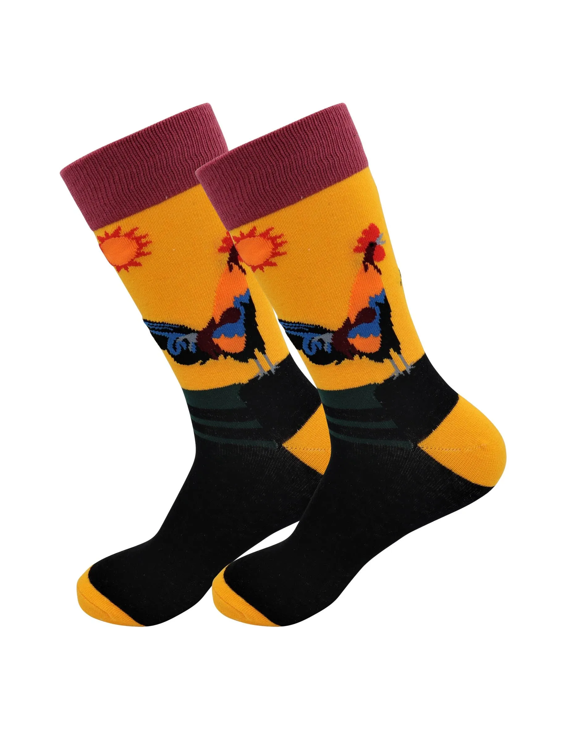 Sick Socks - Rooster - Animal Dress Casual Socks