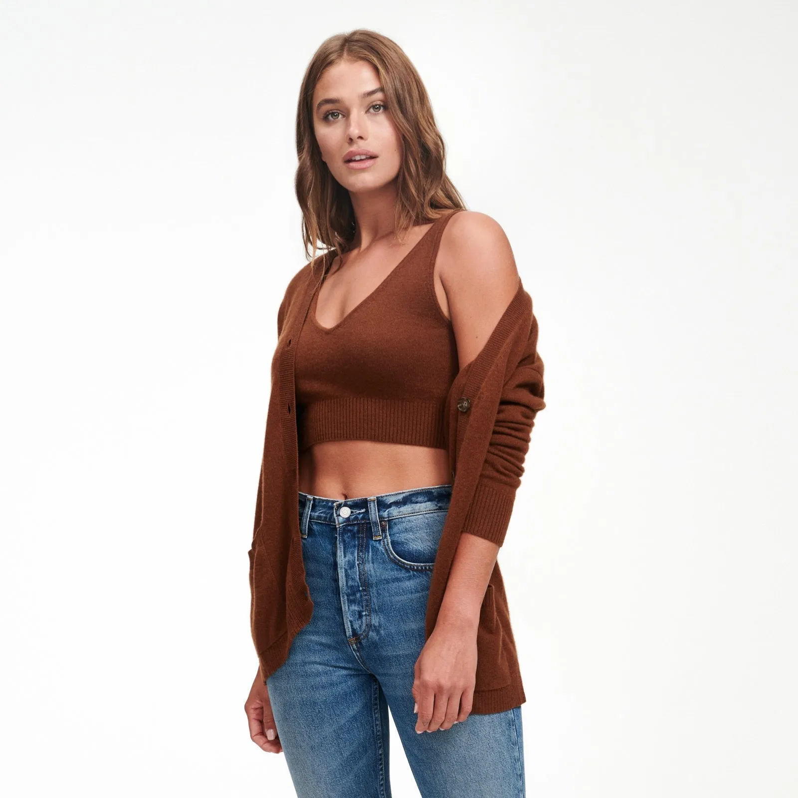 Signature Cashmere Longline Bra Tops