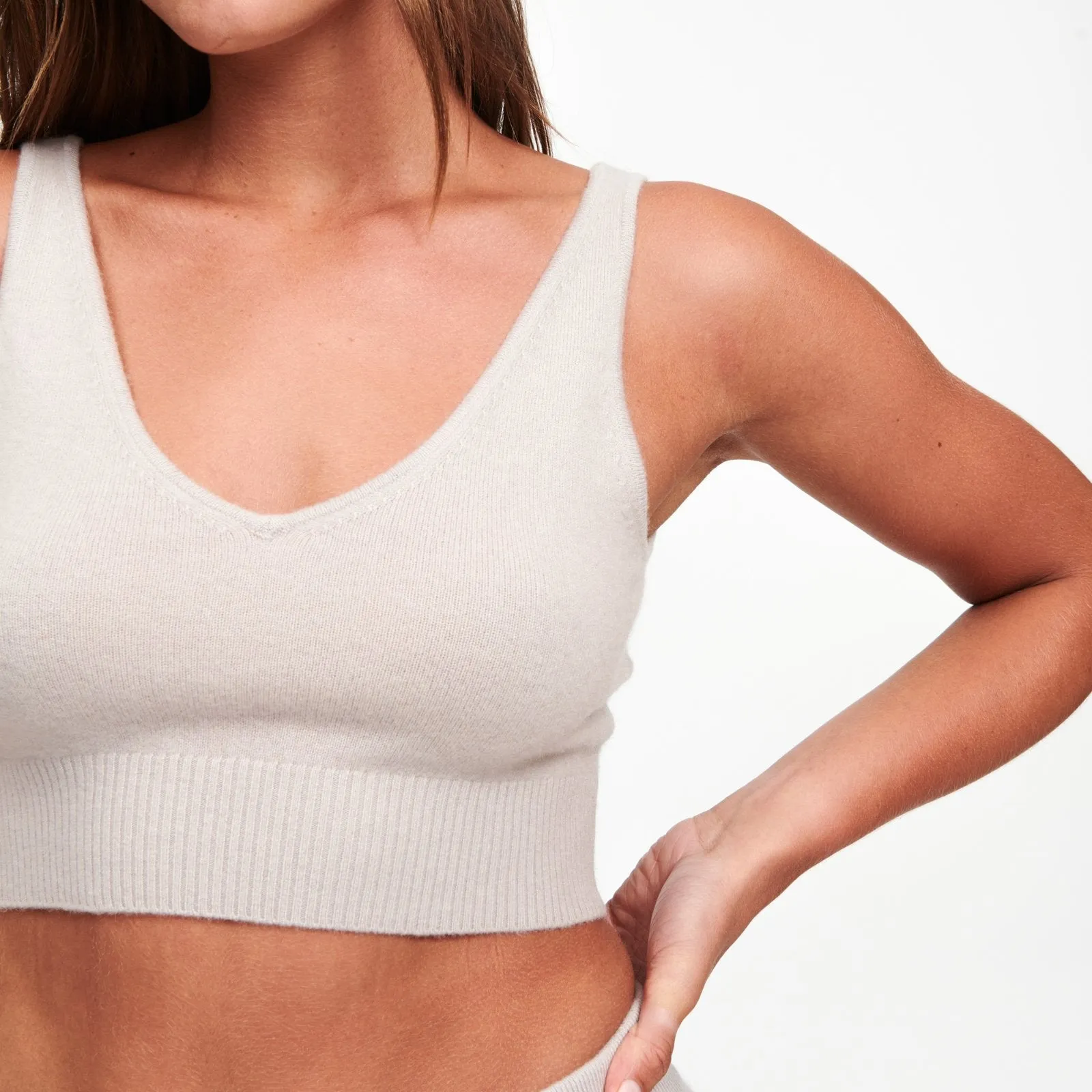 Signature Cashmere Longline Bra Tops