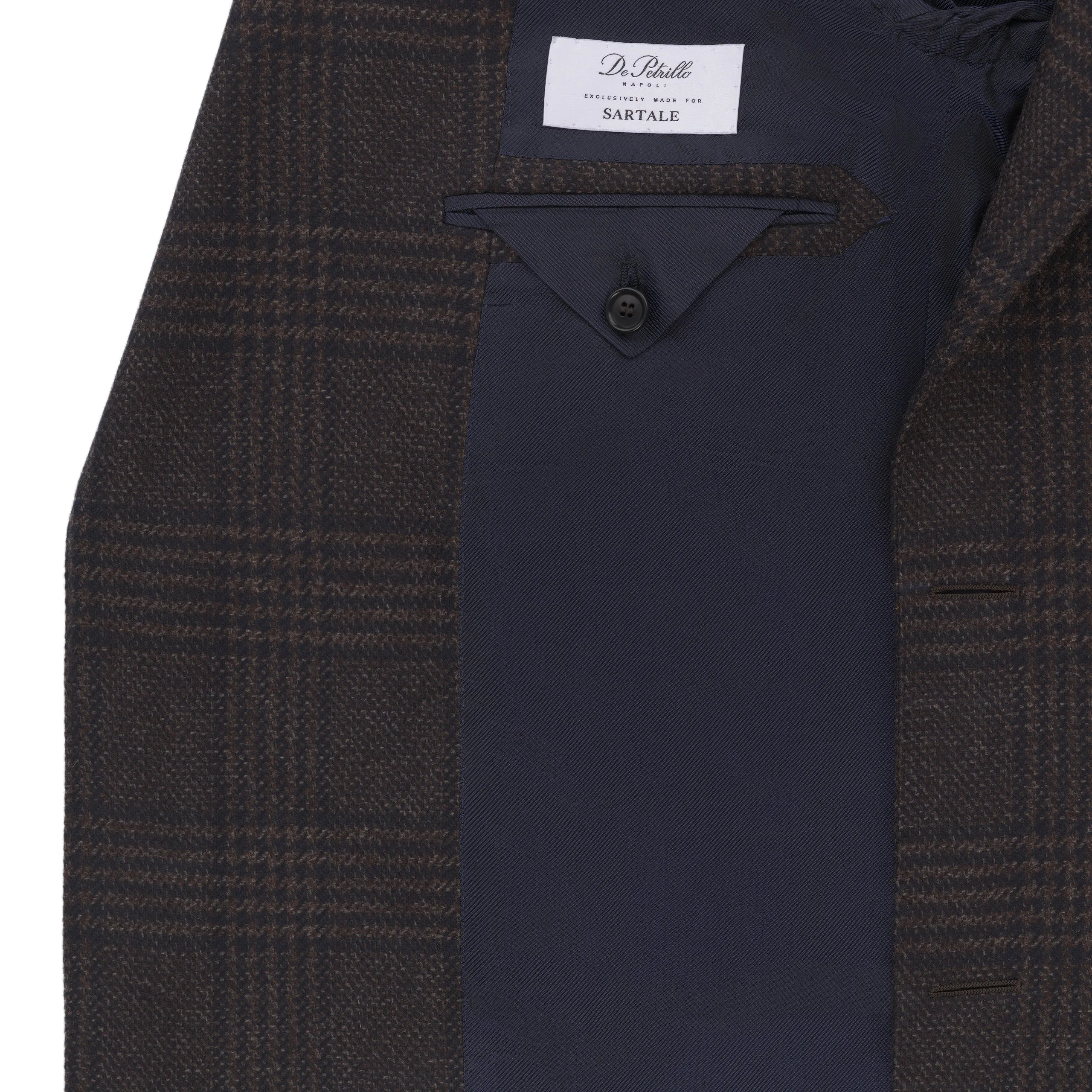 Single-Breasted Wool Coat in Brown Melange and Dark Blue. Exclusively Made for Sartale