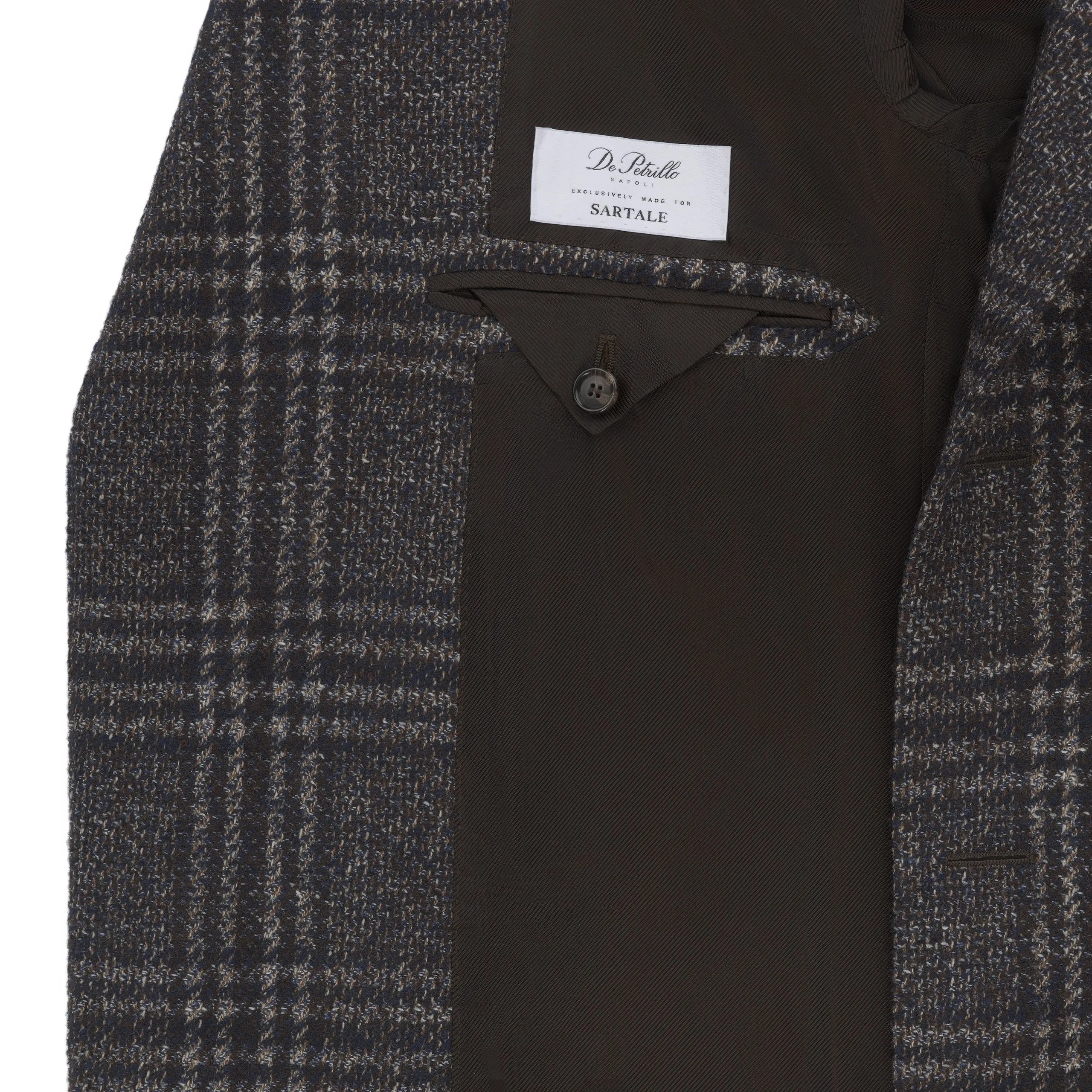 Single-Breasted Wool Coat in Dark Blue Multicolor. Exclusively Made for Sartale