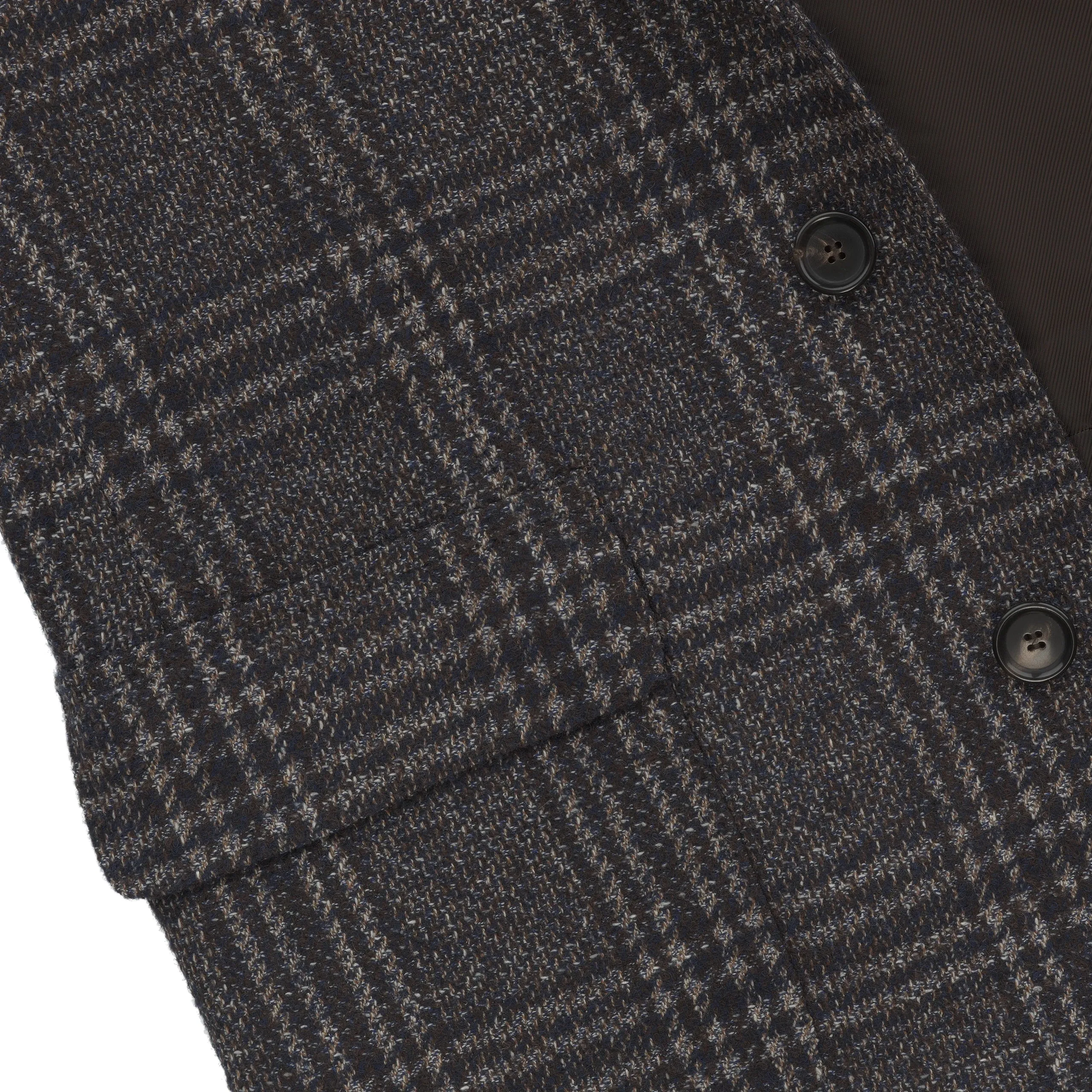 Single-Breasted Wool Coat in Dark Blue Multicolor. Exclusively Made for Sartale