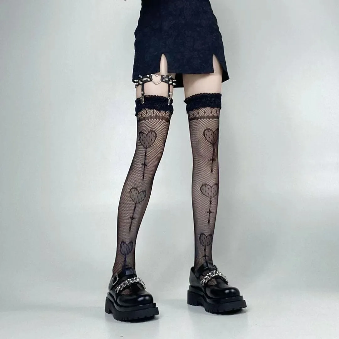 Skull n Bones Thigh Highs