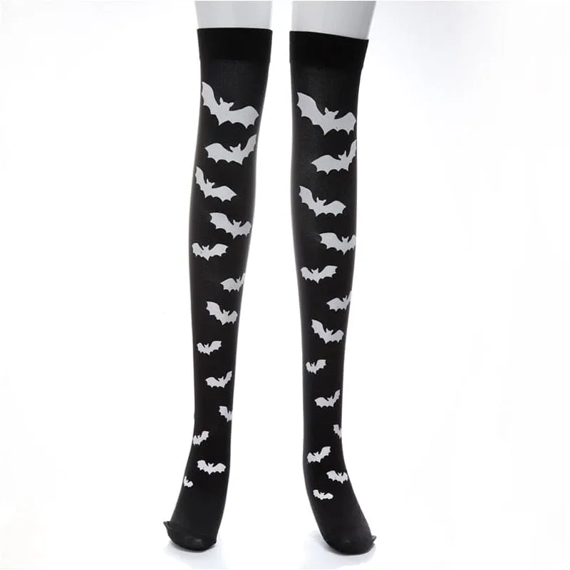 Skull n Bones Thigh Highs