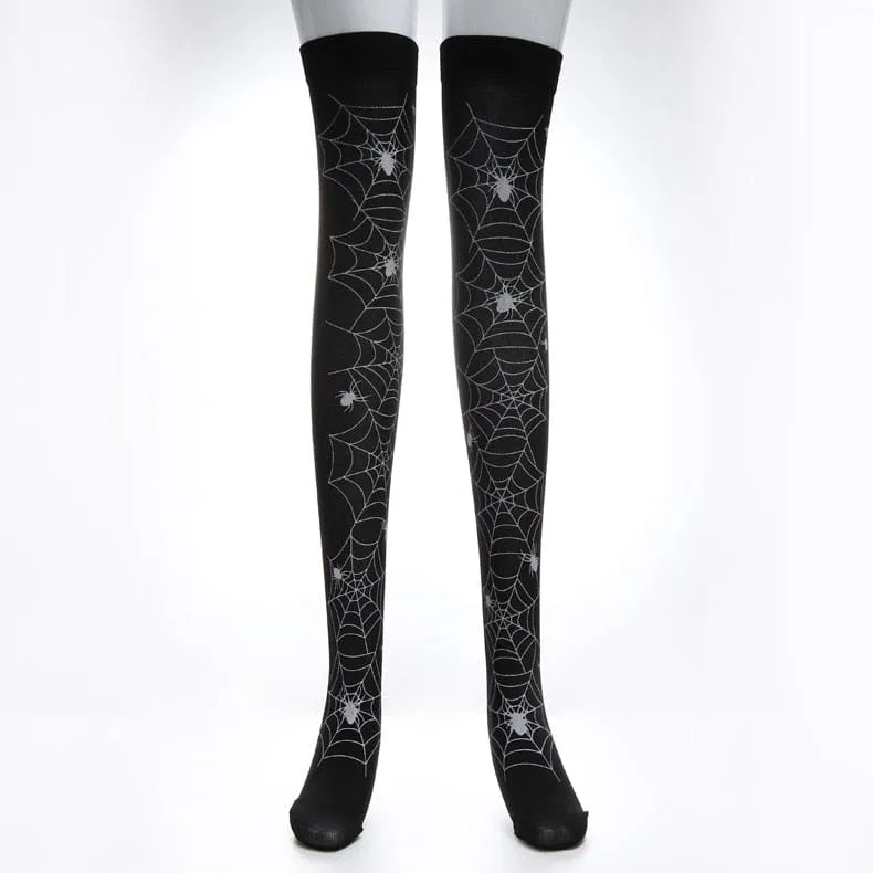 Skull n Bones Thigh Highs