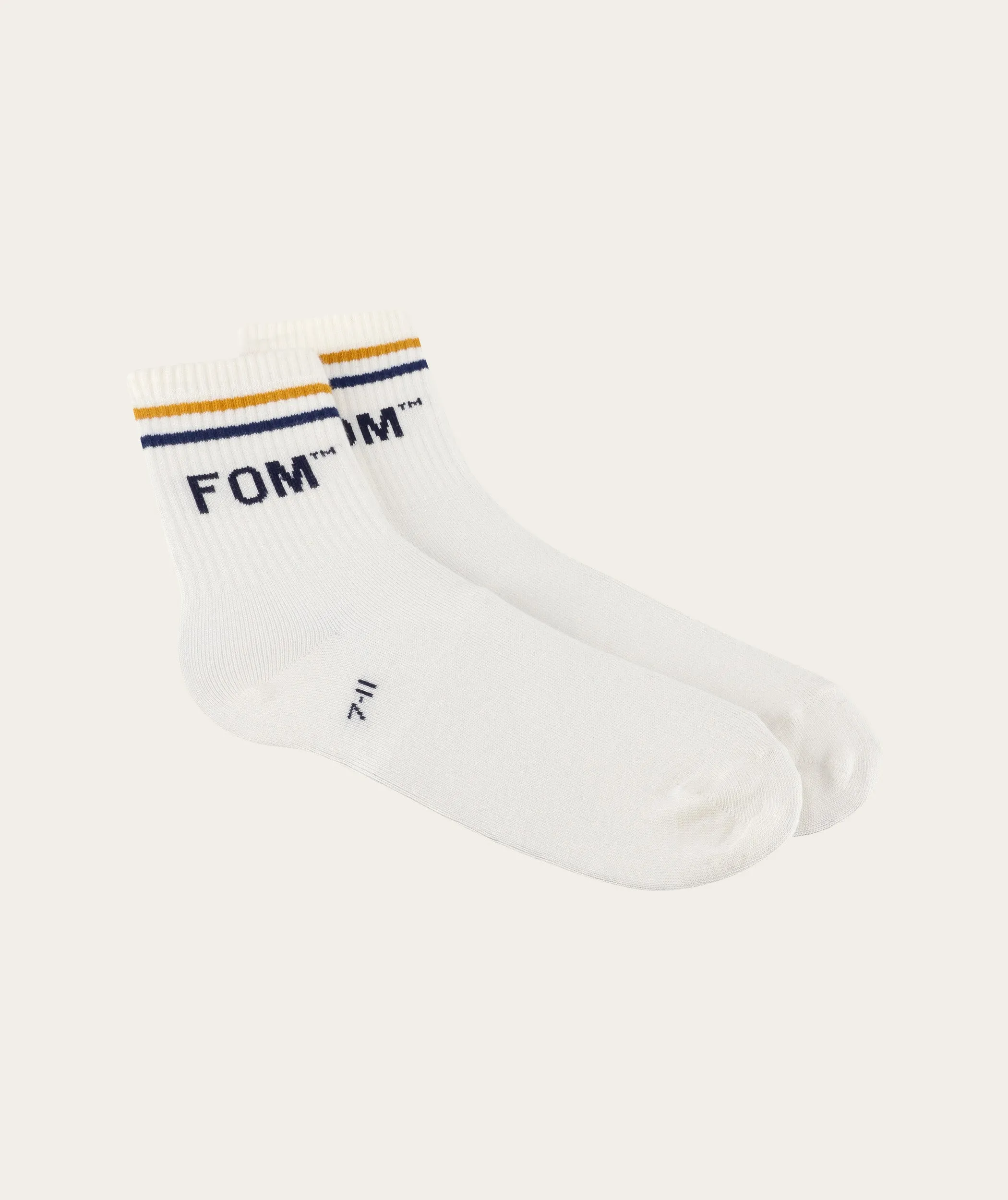 Socks Active - Cream/ Gold & Navy Stripe (Size 7-11)