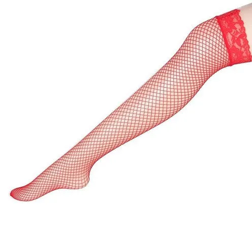 Solid Colors Lady Sexy Fishnet Lace Spandex Top Mesh Thigh High Stockings Knee Socks Long Tights Pantyhose Medias For Woman