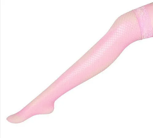 Solid Colors Lady Sexy Fishnet Lace Spandex Top Mesh Thigh High Stockings Knee Socks Long Tights Pantyhose Medias For Woman