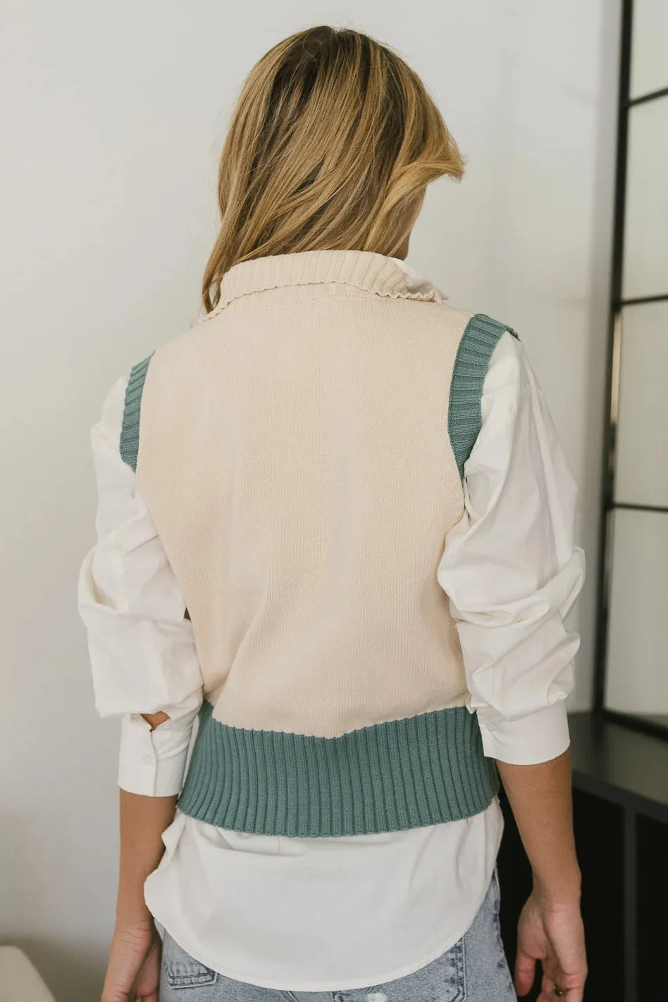 Sophie Colorblock Vest in Natural - FINAL SALE