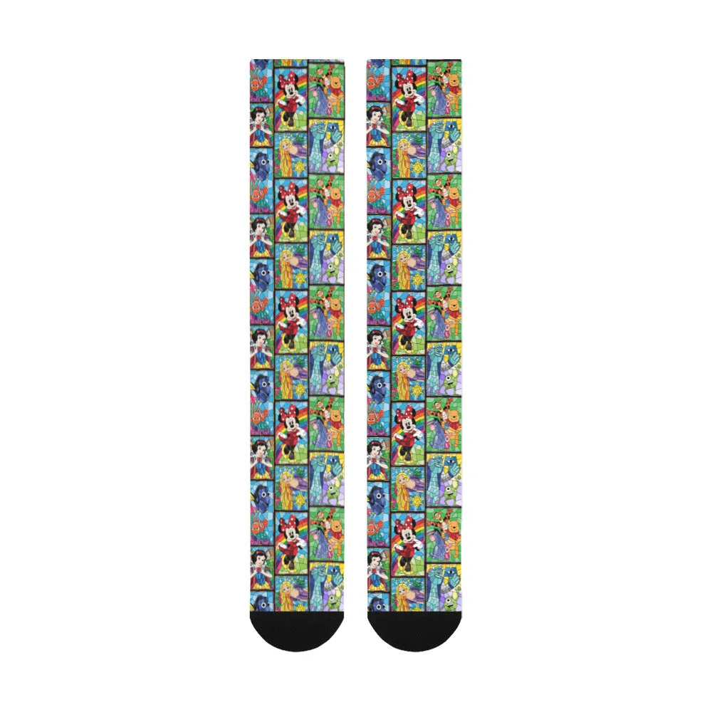 Stained Glass Characters Over-The-Calf Socks