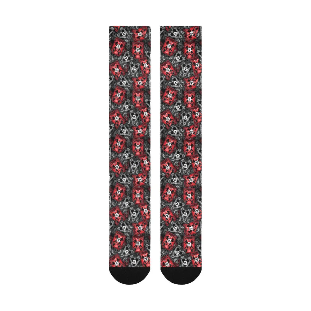 Steamboat Mickey And Minnie Cards Over-The-Calf Socks