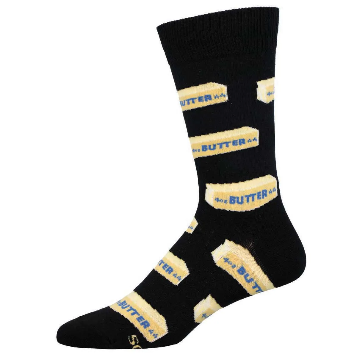 Straight Butter (Black) Crew Socks L/XL