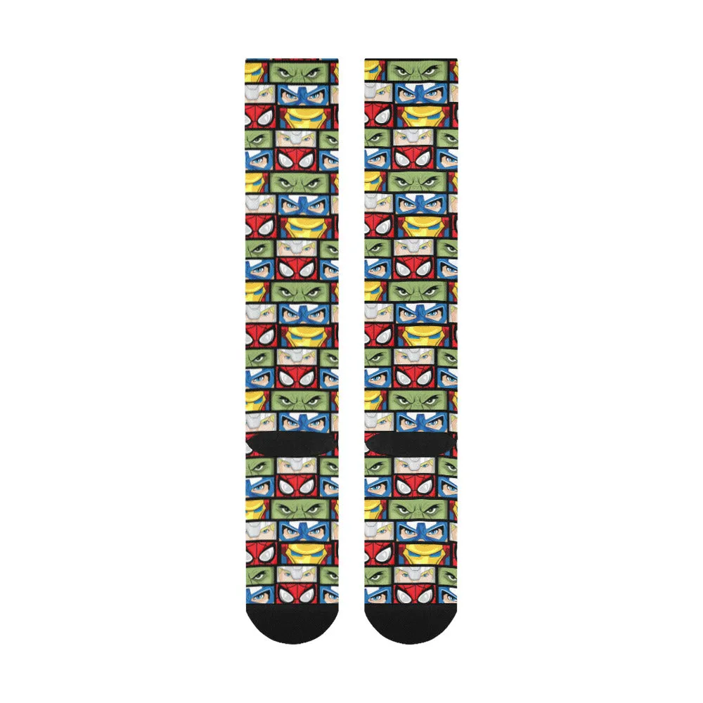 Super Heroes Eyes Over-The-Calf Socks