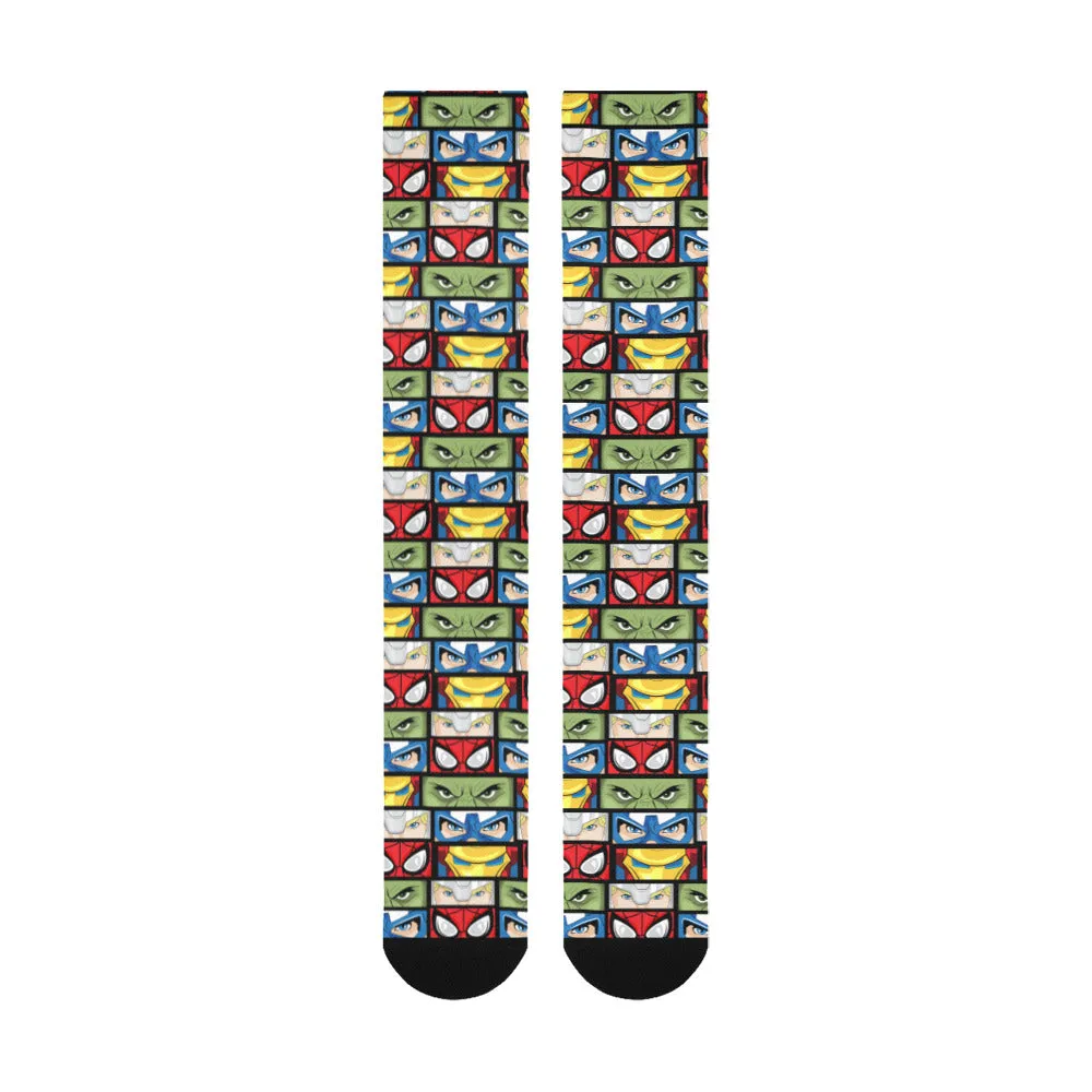 Super Heroes Eyes Over-The-Calf Socks