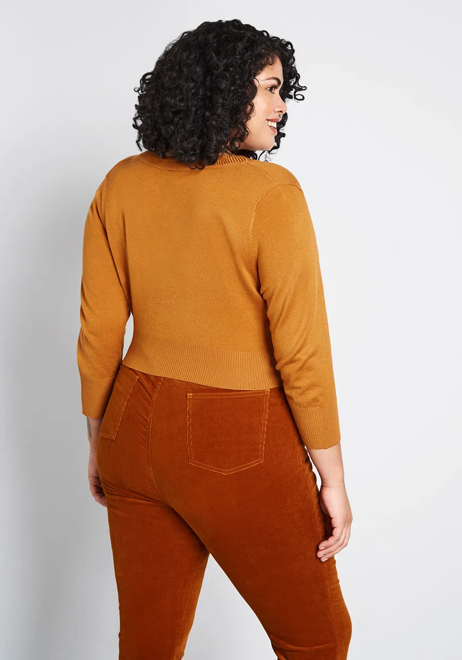 The Dream of the Crop Cardigan in Pumpkin Orange