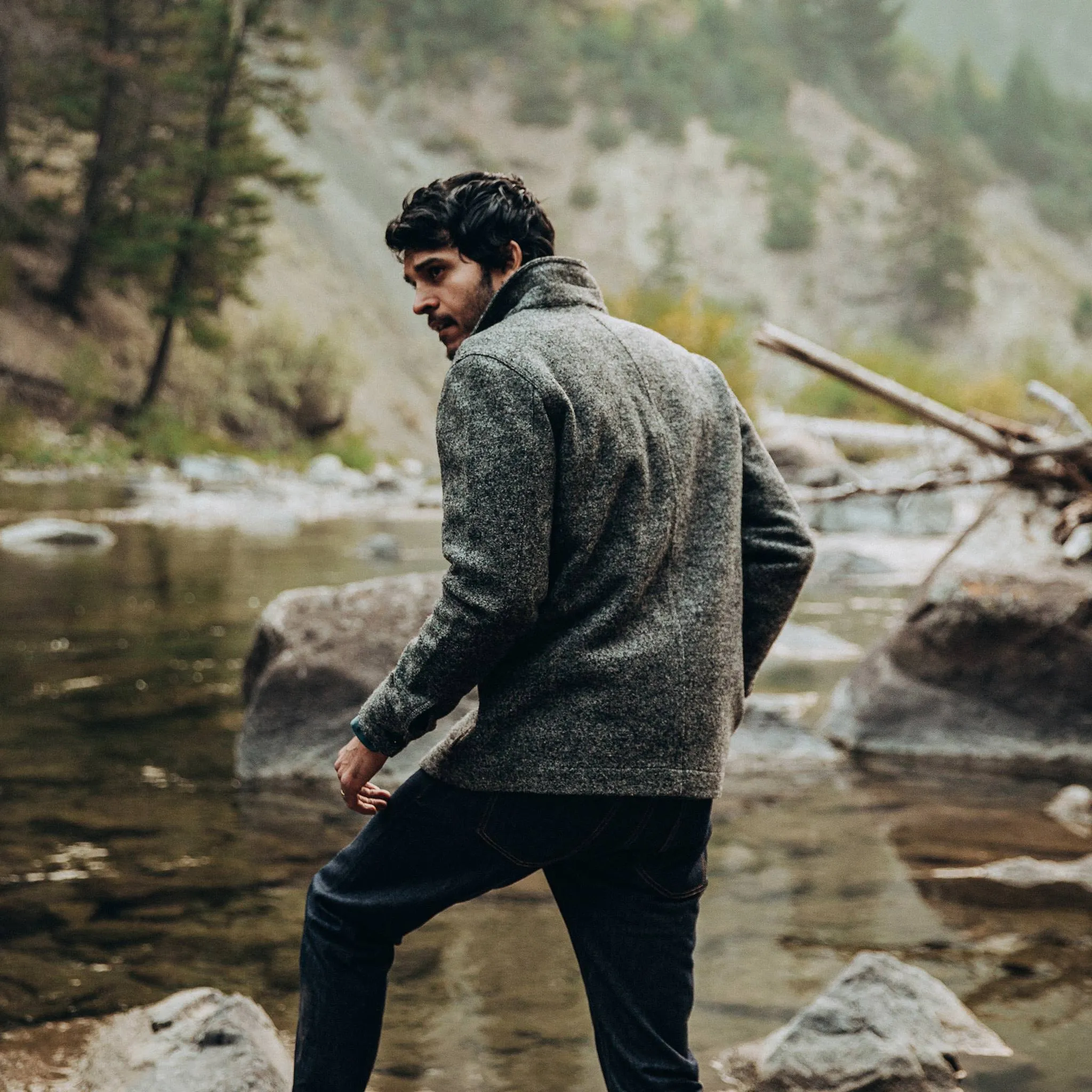 The Ojai Jacket in Charcoal Wool