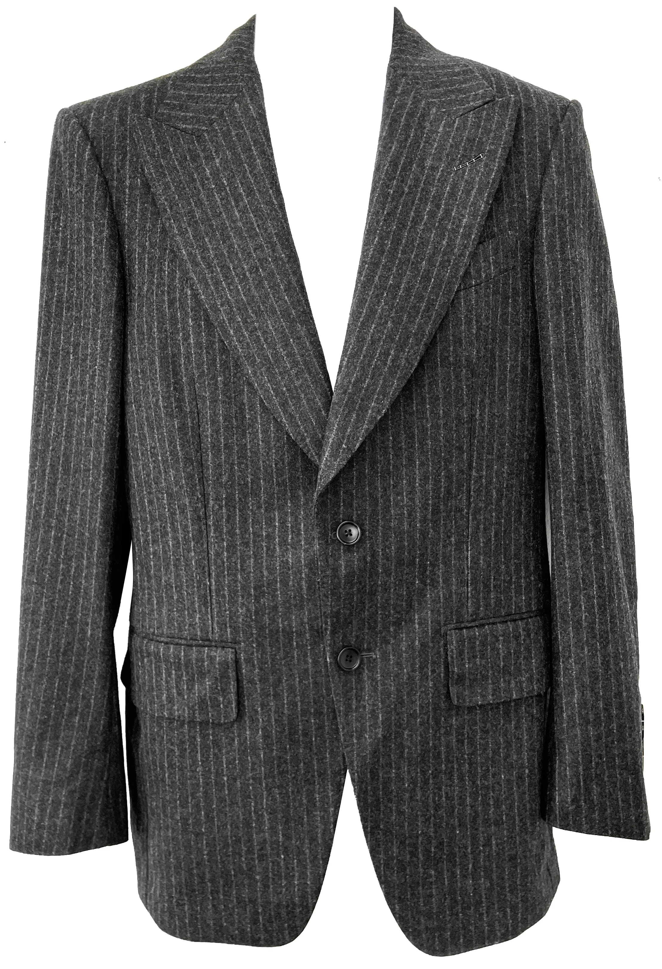 Tom Ford Wool Atticus Striped Jacket in Dark Grey