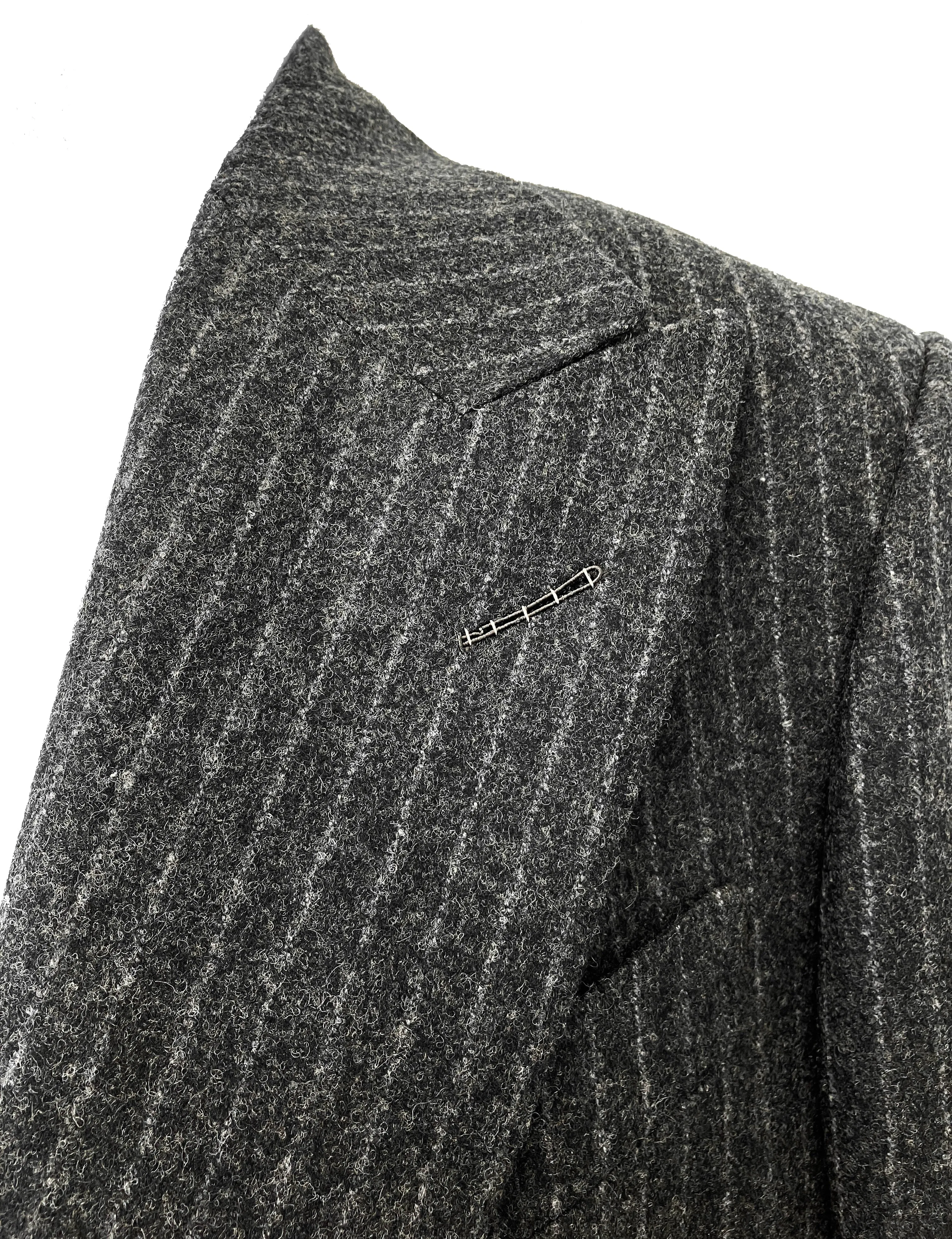 Tom Ford Wool Atticus Striped Jacket in Dark Grey