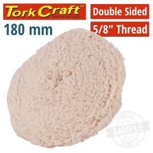 TORK CRAFT DOUBLE SIDED WOOL BUFF 7' 180MM WITH 5/8 THREAD MM DS7-2