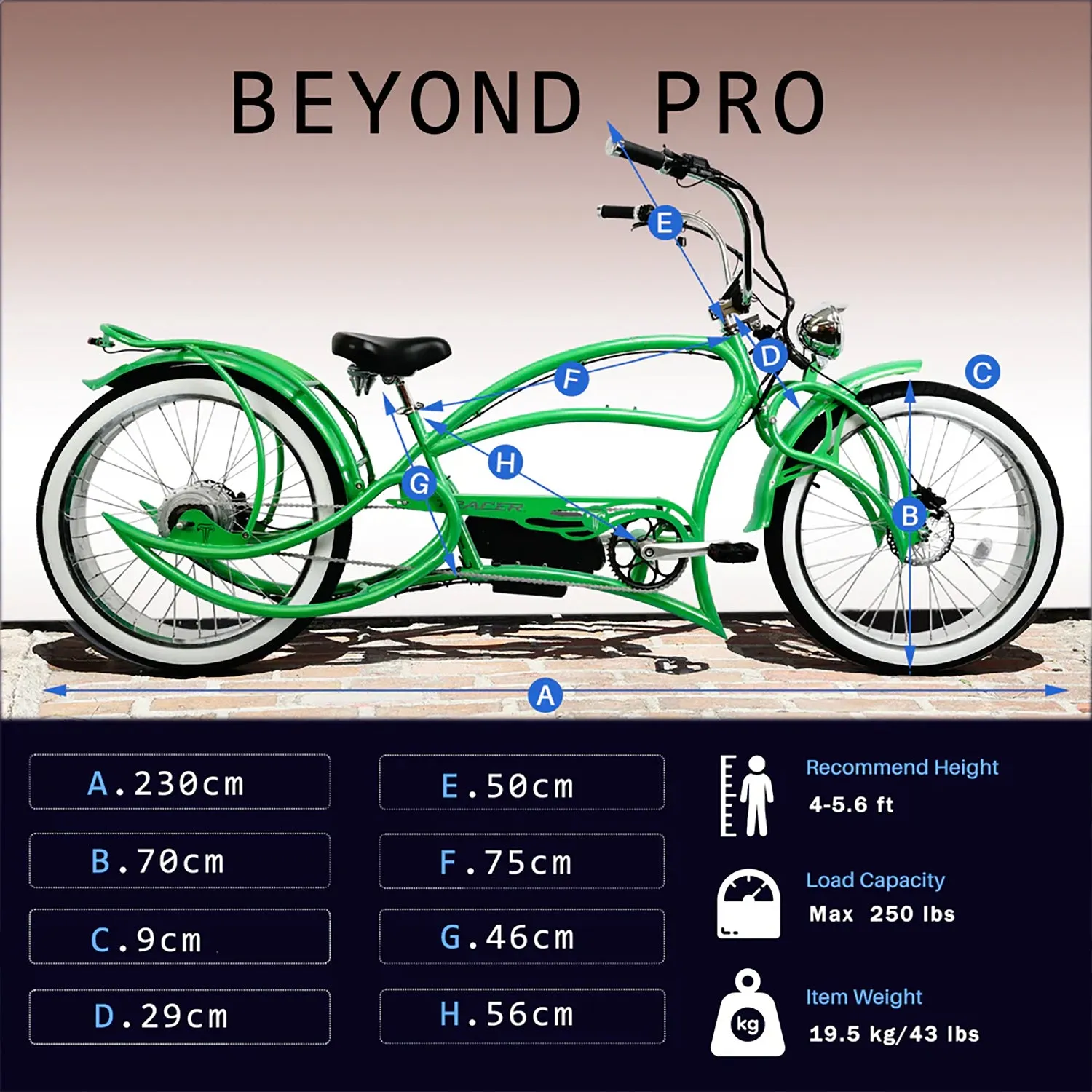 Tracer Beyond Pro Classic Stretch Chopper Electric Bike