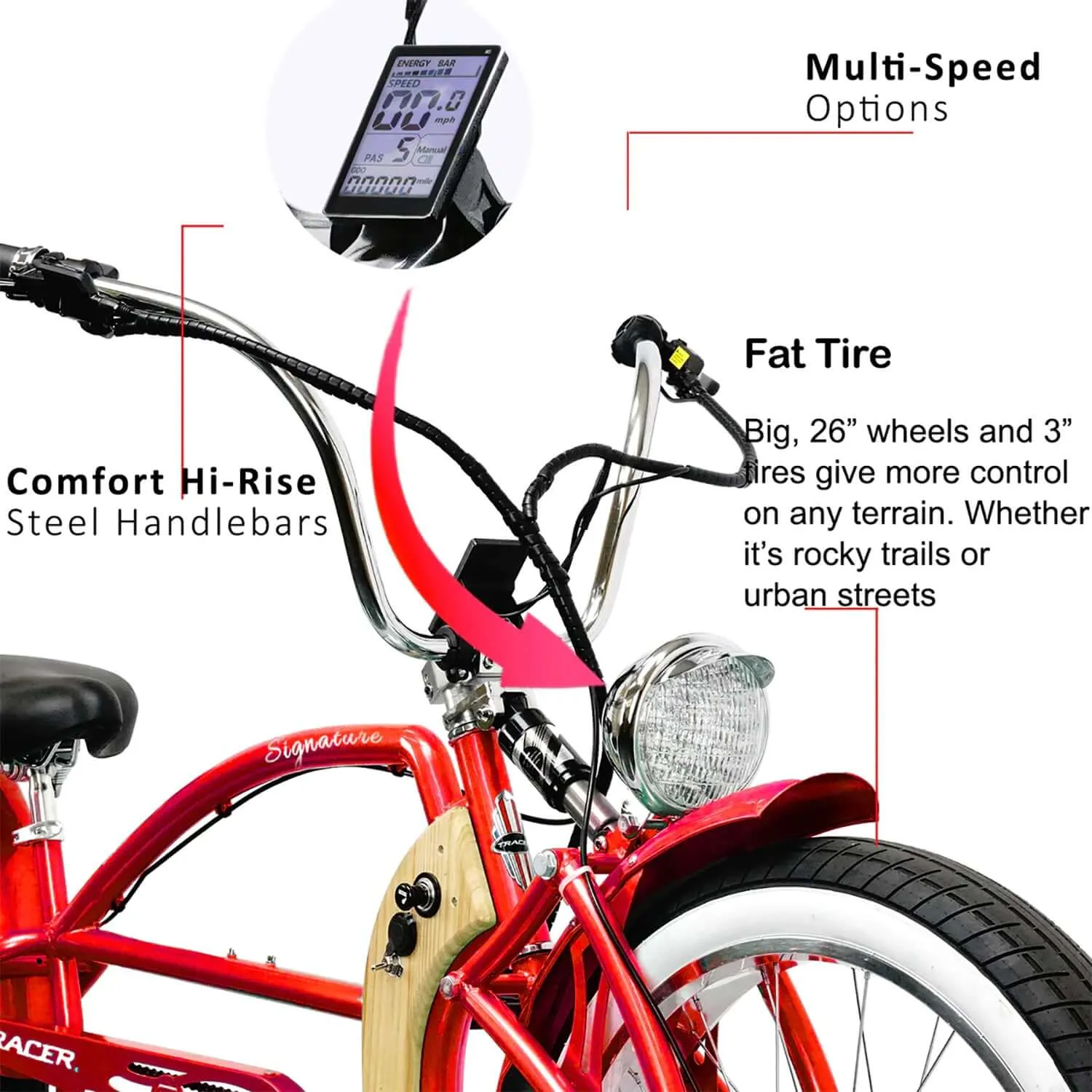 Tracer Signature Pro Chopper Cruiser Electric Bike