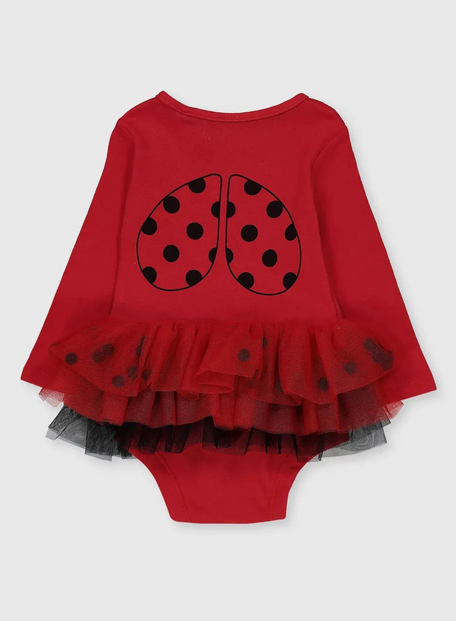 Tu Red Ladybird Love Bug Baby Girls Bodysuit & Tights