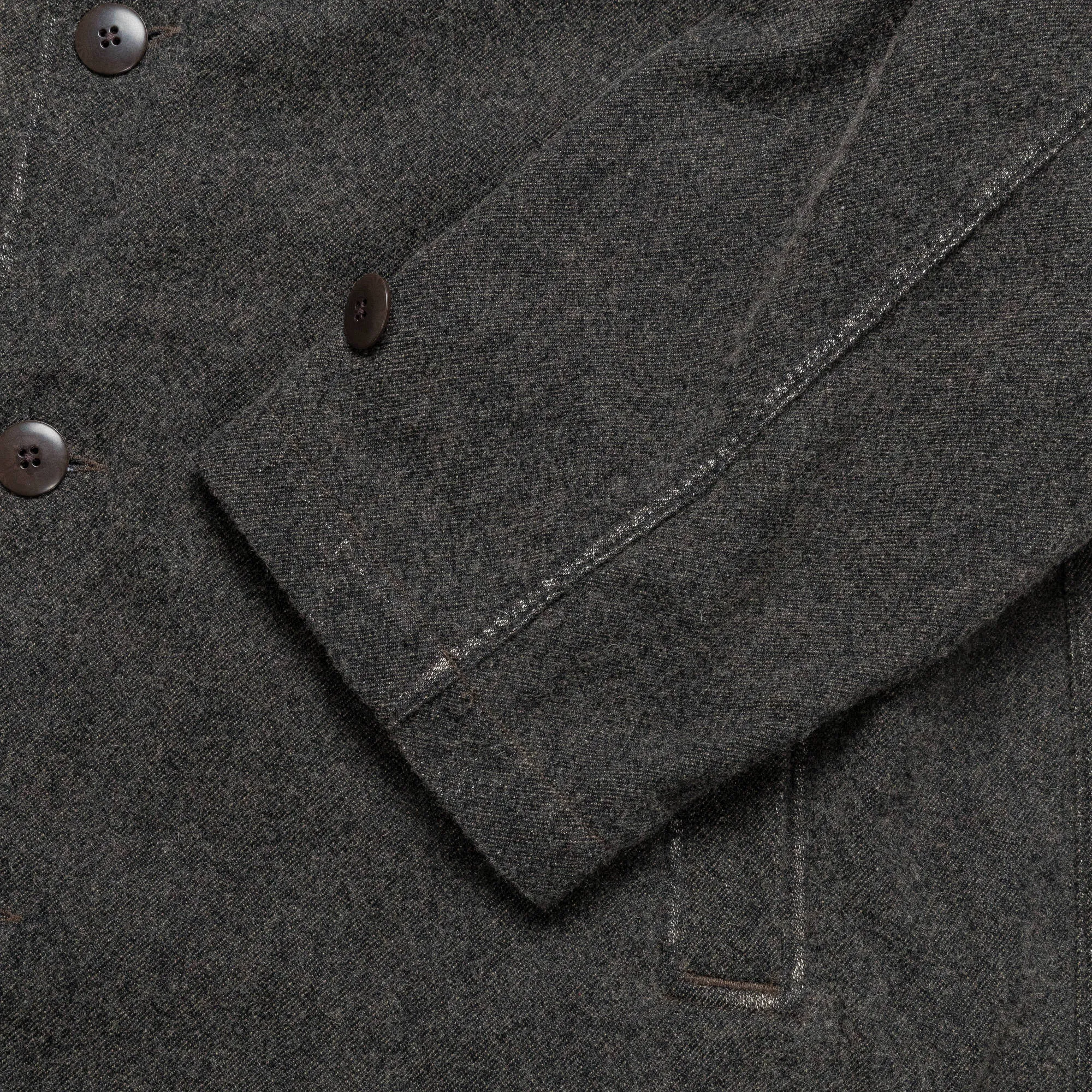 Twill Aging-Wool CAVALIER Coat - Fade Charcoal