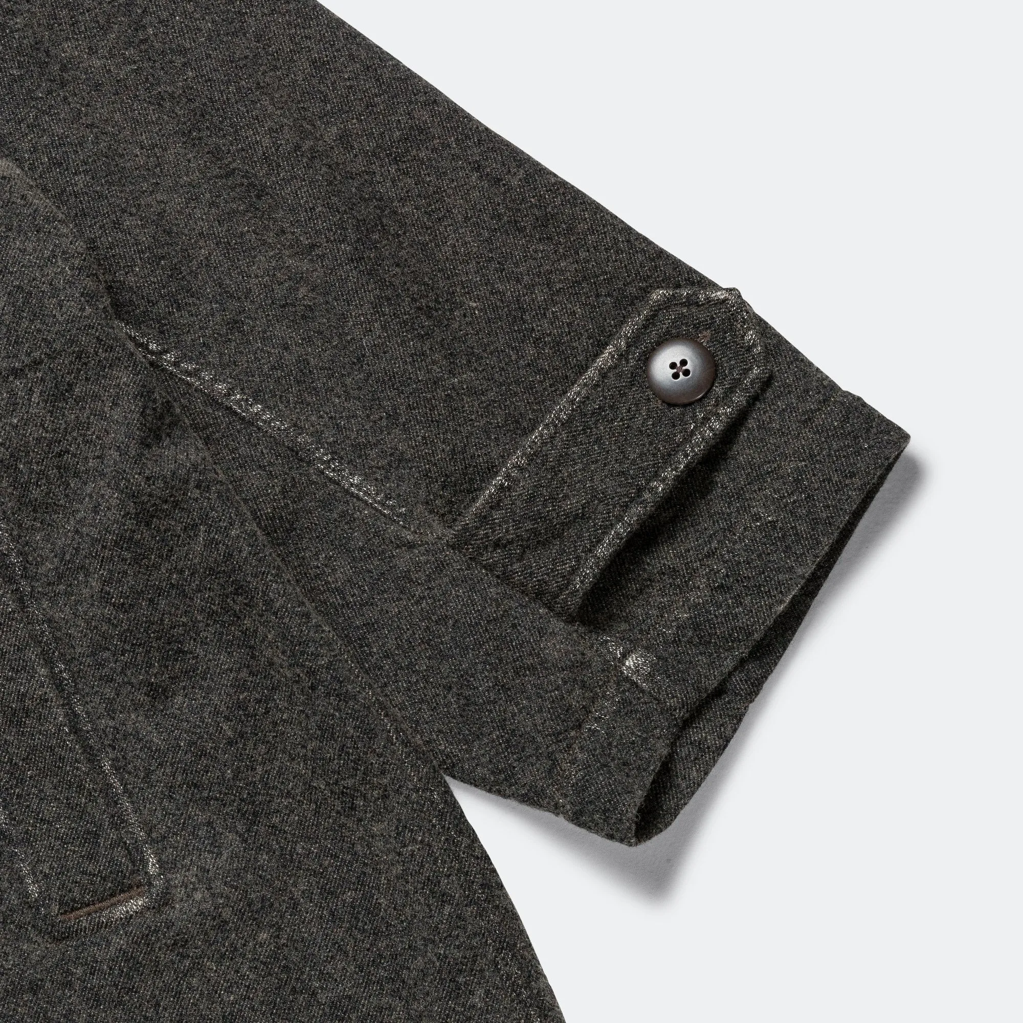 Twill Aging-Wool CAVALIER Coat - Fade Charcoal