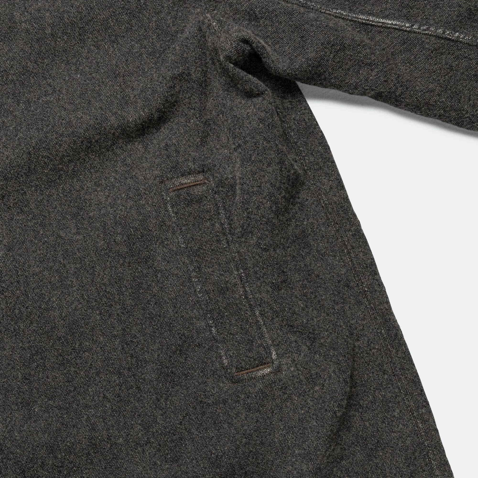 Twill Aging-Wool CAVALIER Coat - Fade Charcoal