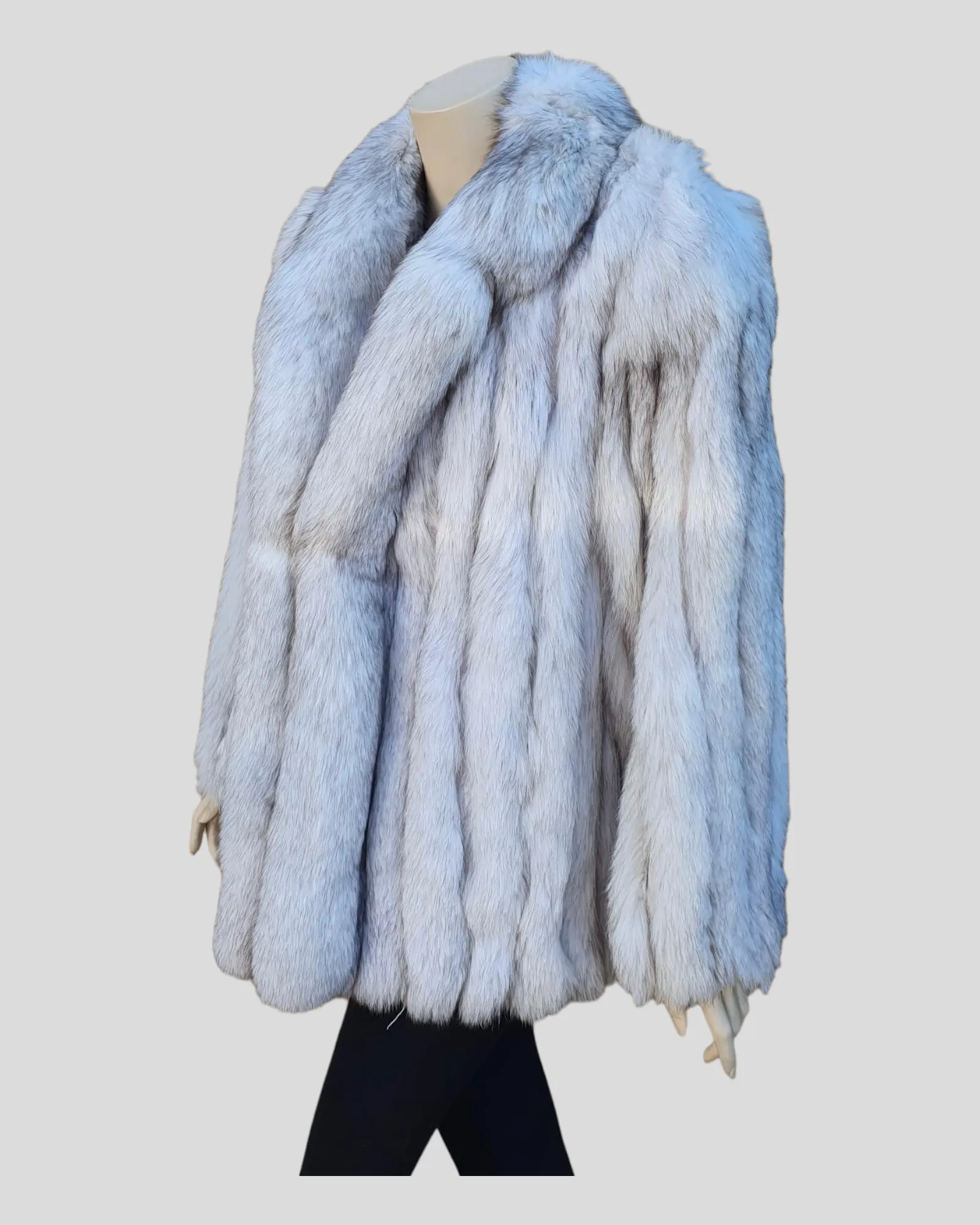 Vintage Blue Fox Fur Jacket -L