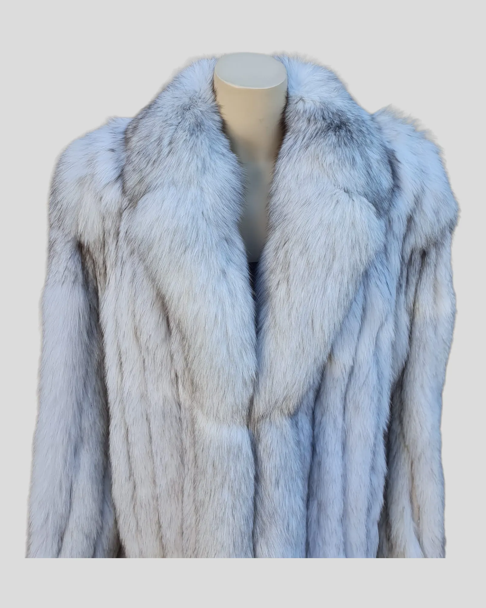 Vintage Blue Fox Fur Jacket -L