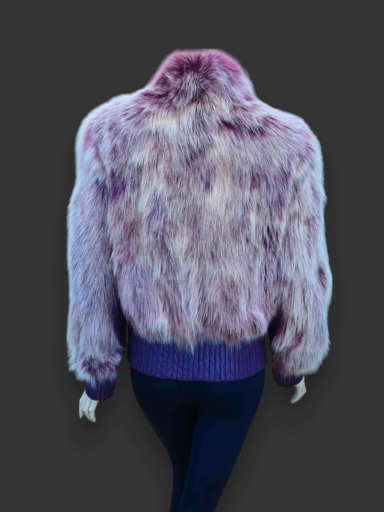 Vintage Plum Dyed Fox Jacket -Medium