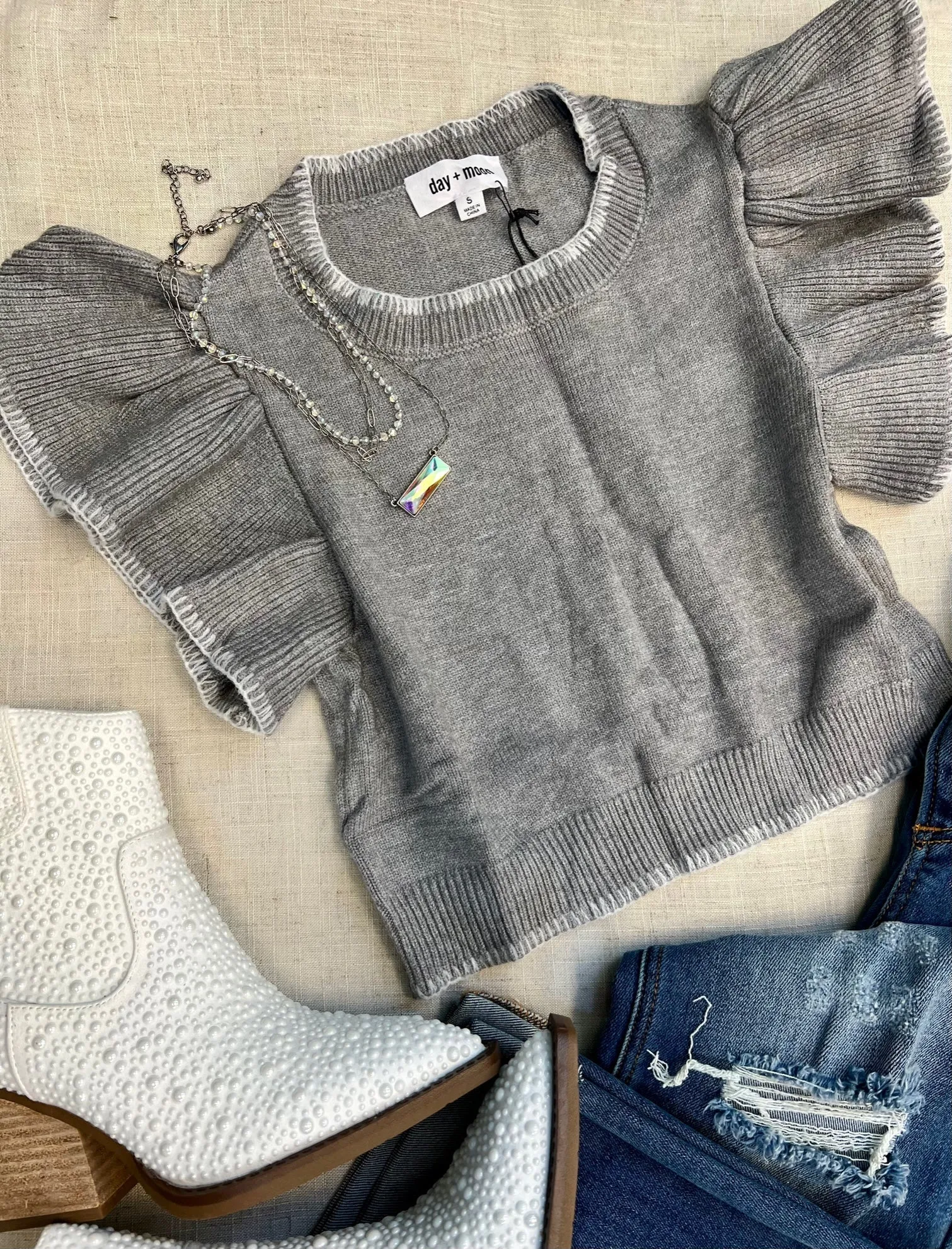 Wardrobe Staple Grey Cropped Sweater*