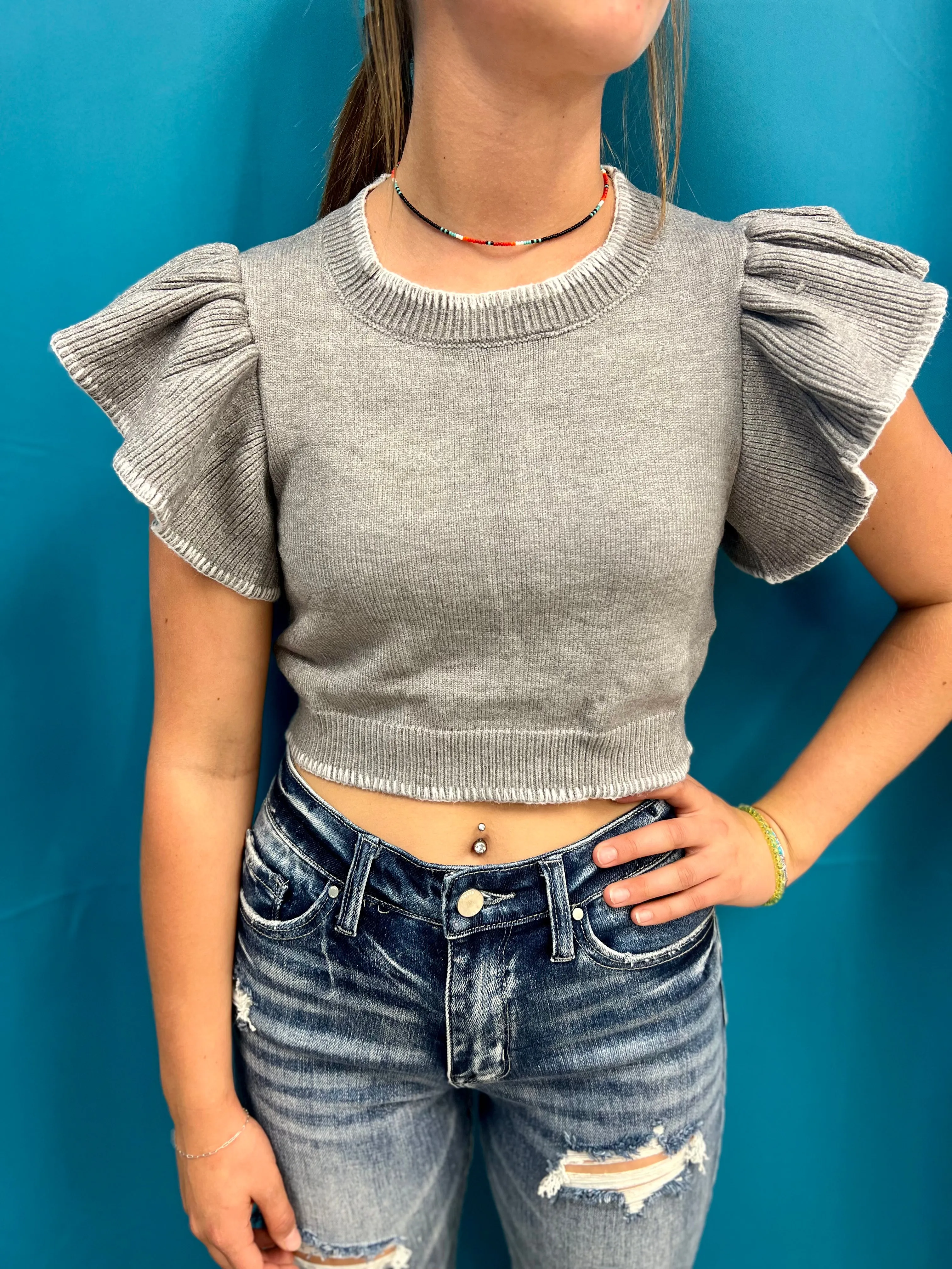 Wardrobe Staple Grey Cropped Sweater*