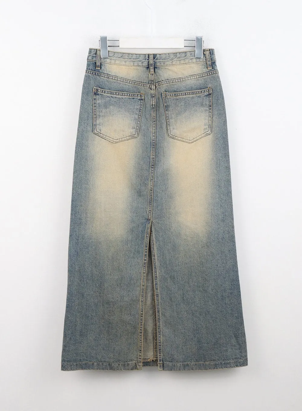 Washed Maxi Denim Skirt IN314