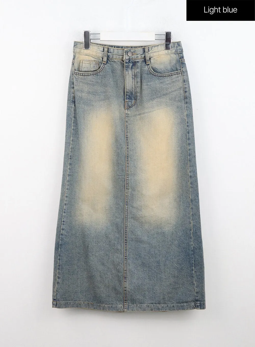 Washed Maxi Denim Skirt IN314