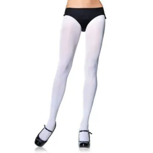 White Nylon Lycra Tights Plus - Leg Avenue