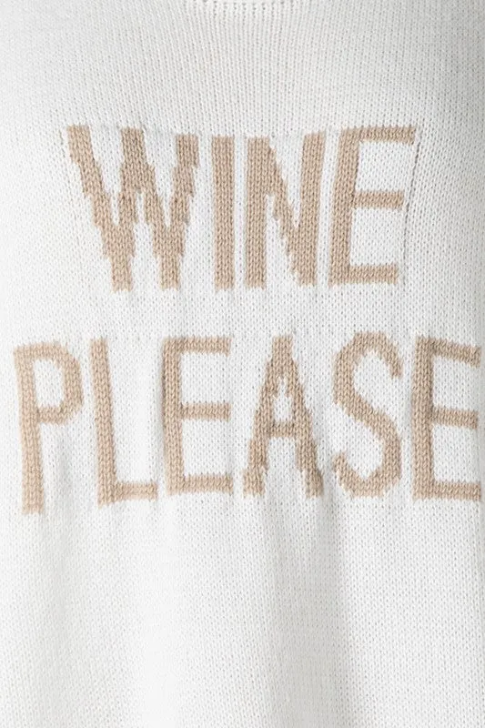 Wine Please Sweater - White