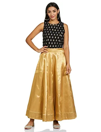 Wishful Synthetic Full Skirt Gold