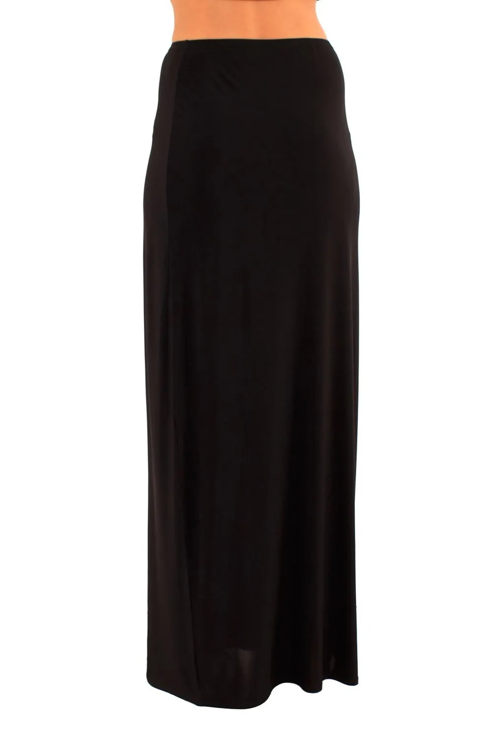 Women Black Side Slit Zip Skirt - UK 14